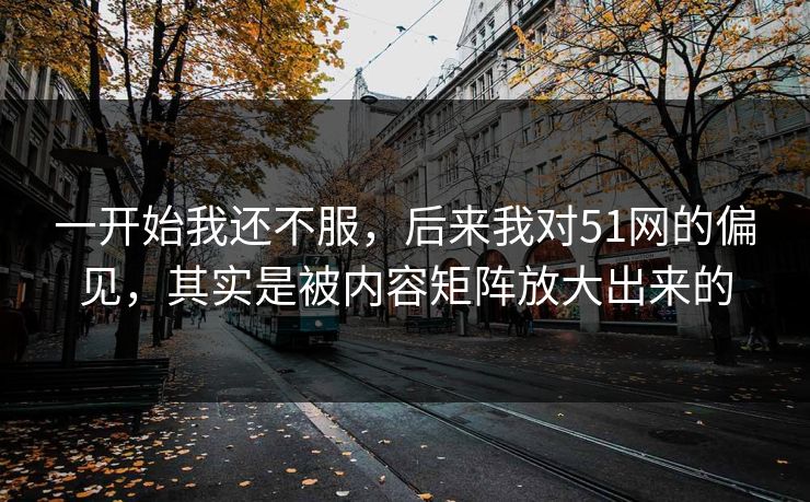 一开始我还不服，后来我对51网的偏见，其实是被内容矩阵放大出来的