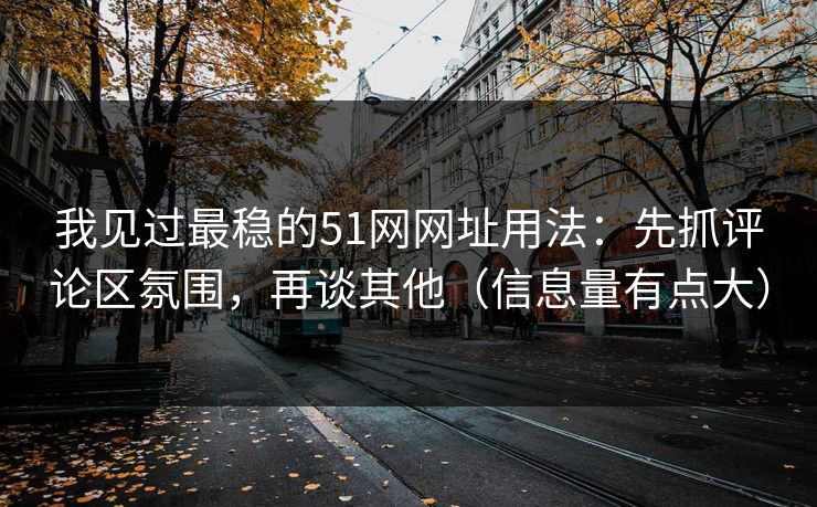 我见过最稳的51网网址用法：先抓评论区氛围，再谈其他（信息量有点大）