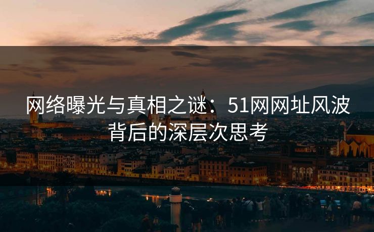 网络曝光与真相之谜：51网网址风波背后的深层次思考